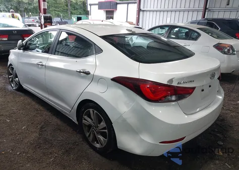2016 Hyundai Elantra Limited from USA, damaged, VIN 5NPDH4AE0GH768568
